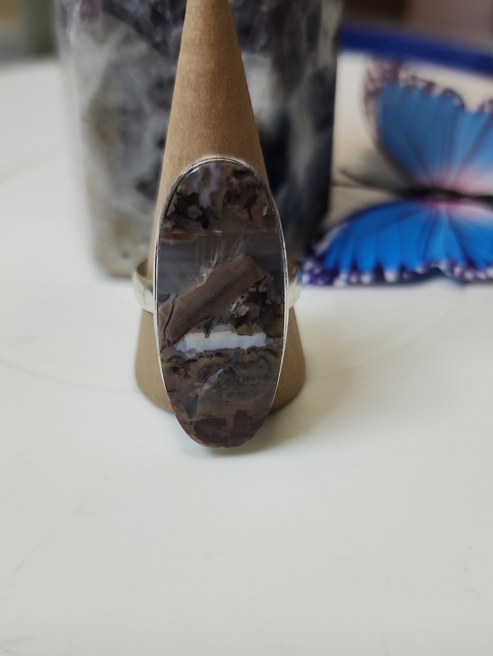 Women’s Brown Jasper Oval Statement Ring
